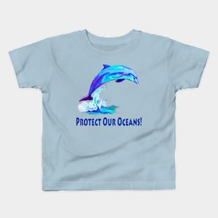 Protect Our Oceans! Dolphin in Colors Kids T-Shirt